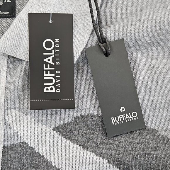 Buffalo by David Bitton Knit Button Up Shirt Men's Large NWT Grey Camo MSRP $70 - Picture 9 of 16